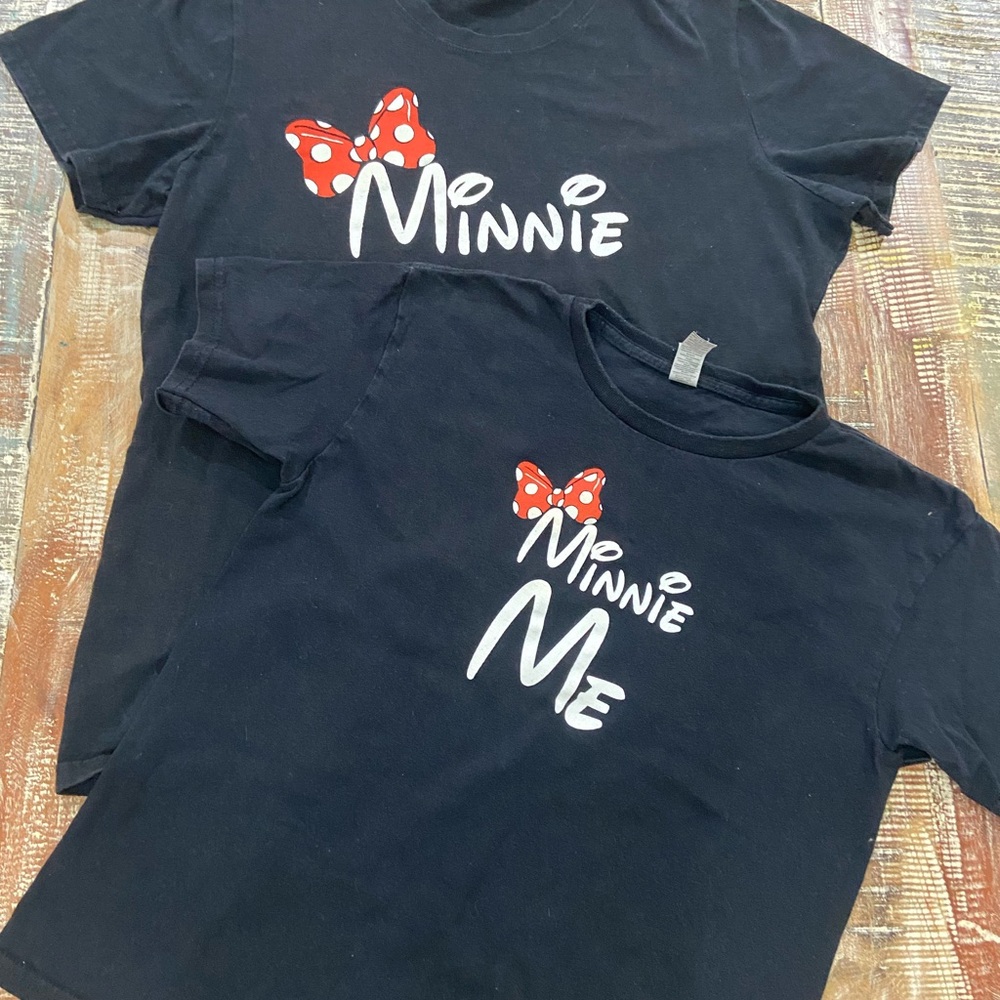Black Minnie and Minnie  Me T-Shirts
